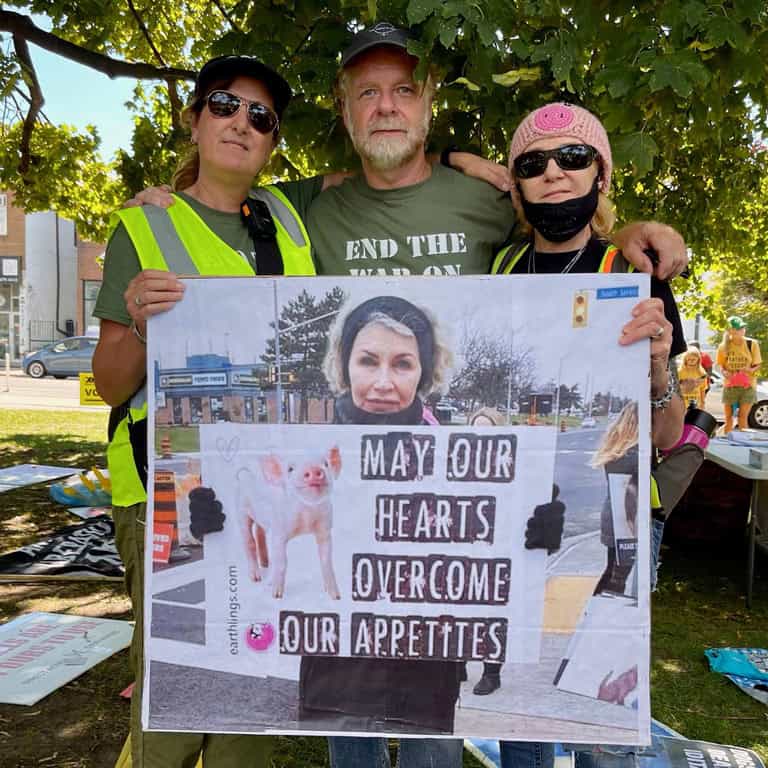 Lori Croonen with sign of Regan