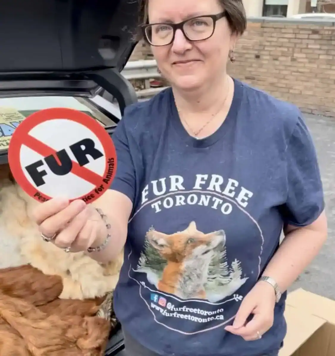 #ZipOffTheCruelty in action with FurFree Toronto