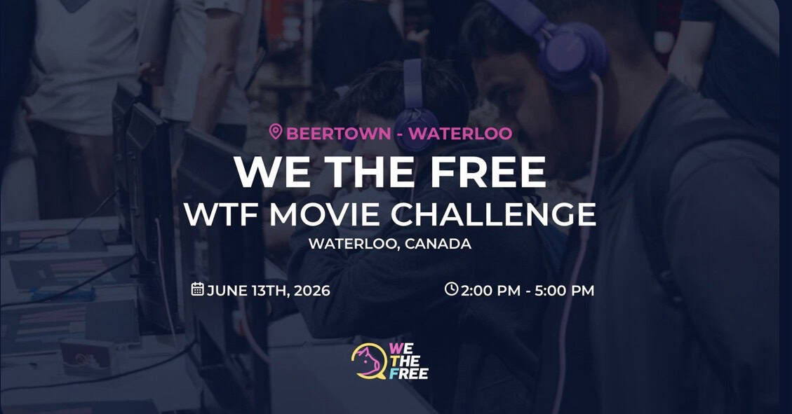 Participate in the We The Free WTF Movie Challenge in Waterloo, Canada, on June 13th, 2026, from 2:00 PM to 5:00 PM, promoting animal rights awareness and community engagement.